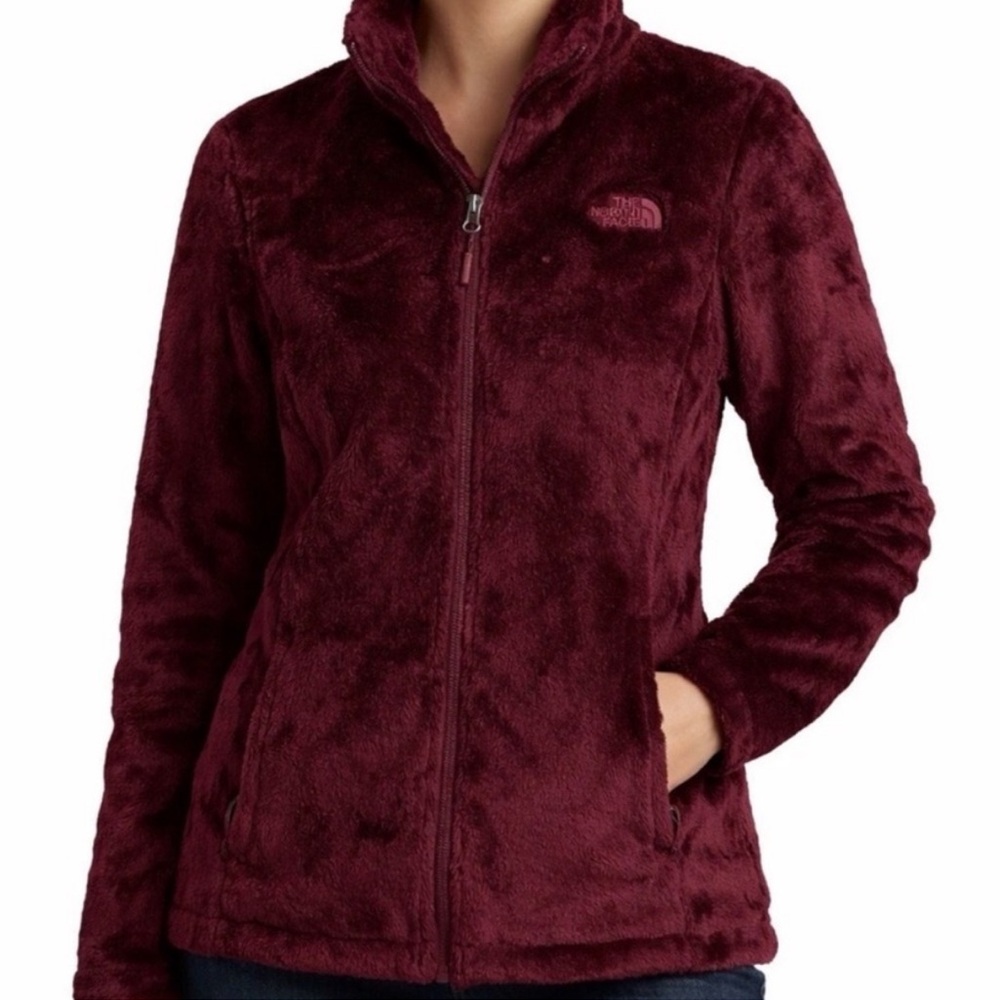 The North Face women’s Osito fleece jacket burgundy long sleeve zip up large